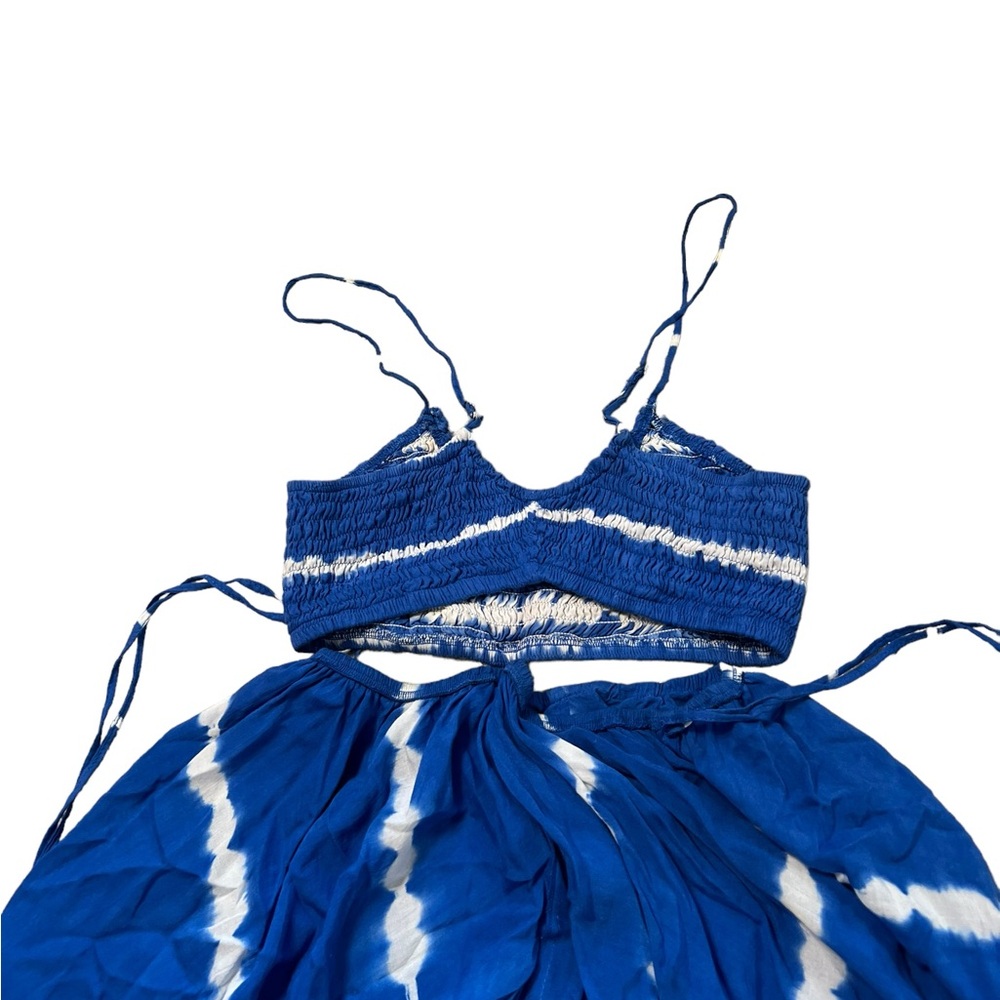 INDAH Blue Innocence Palazzo Smocked Cut Out Tie Dye Maxi Dress - Picture 5 of 7